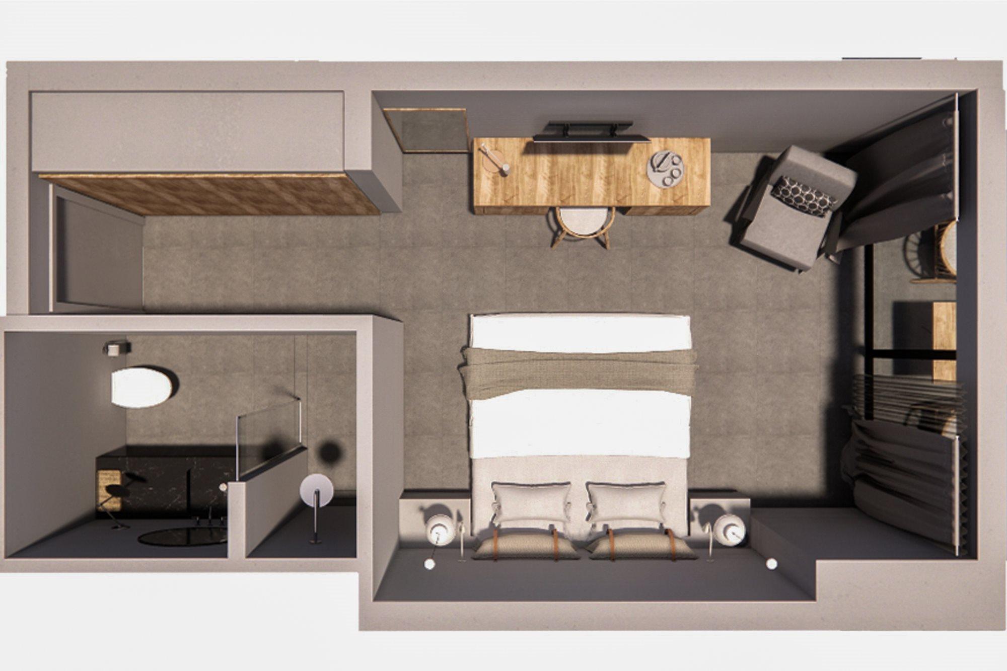 Elissa Adults-Only Lifestyle Beach Resort Kallithéa Exterior foto 3D rendering of a hotel room